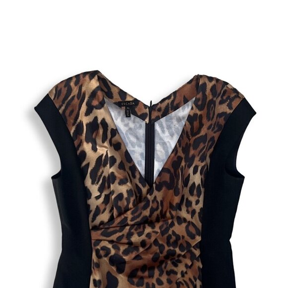 Escada cheetah print pencil dress size 42 - Picture 3 of 4